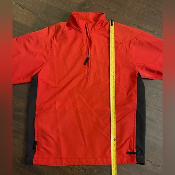 NIKE GOLF Red Black Quarter Zip Pullover Windbreaker Long‎ Sleeve size Medium - Picture 7 of 9